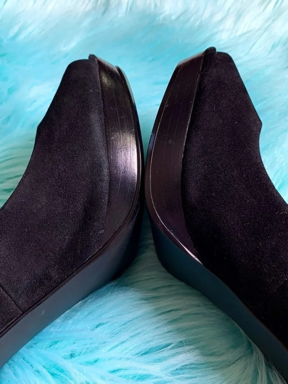 Style & Co Black Suede Leather Y2K Open Toe Cone Heels Women’s 10 Pumps